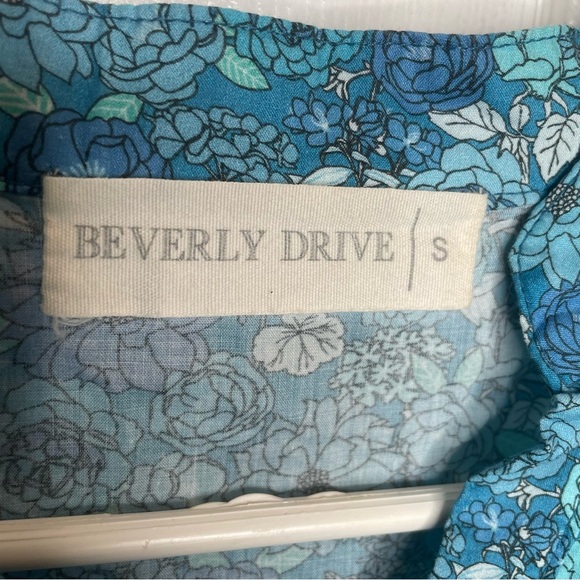 Beverly Drive Tuckernuck Blue Floral Tiered Mini Dress Retro Cottagecore S - Picture 10 of 12